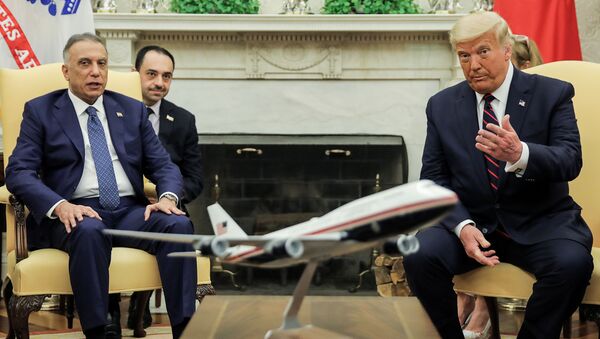 ABD Başkanı Donald Trump ve Irak Başbakanı Mustafa el-Kazımi - Sputnik Türkiye