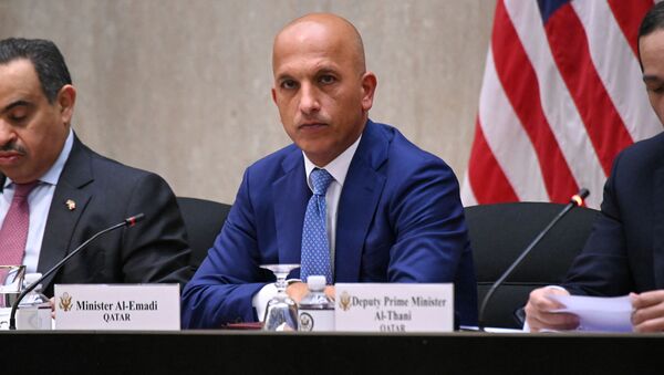 Katar Maliye Bakanı Ali Şerif el Emadi, yıllık ABD-Katar Stratejik Diyalog toplantısında (Washington, ABD Dışişleri Bakanlığı) - Sputnik Türkiye