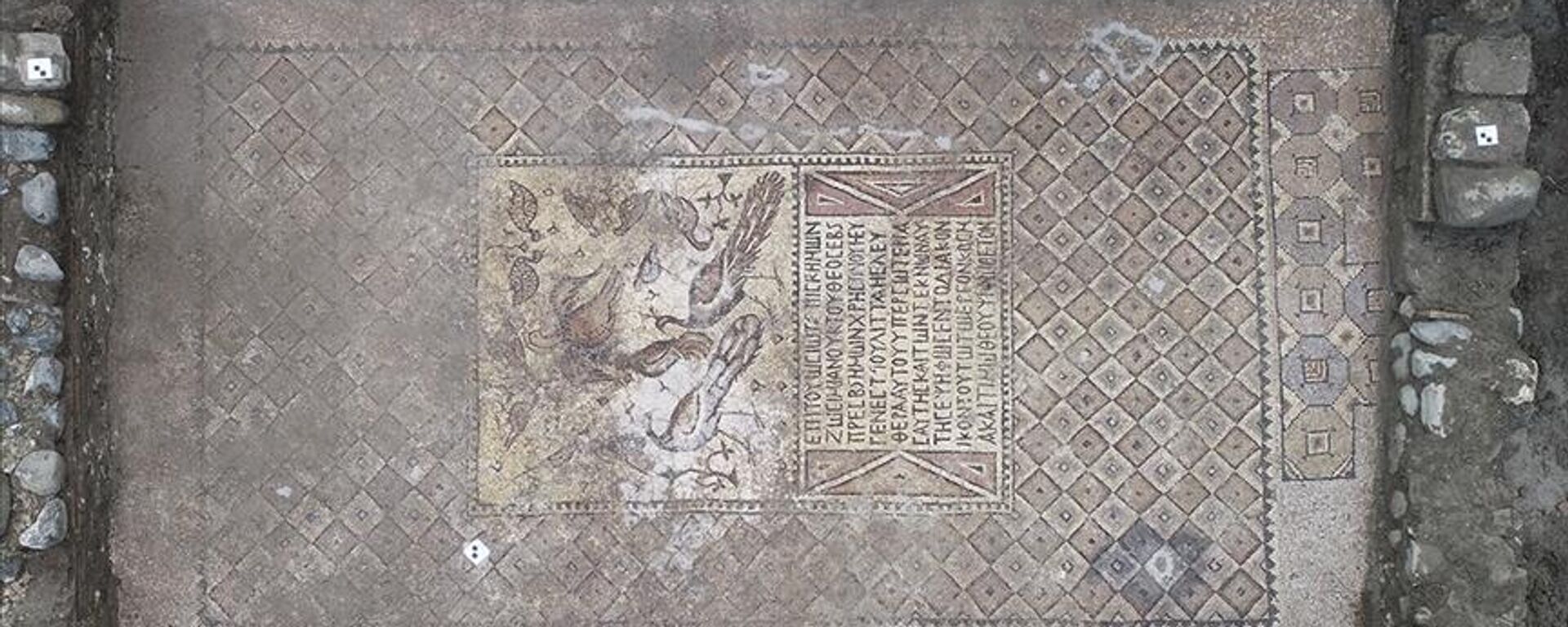 Kilise kazısında azat edilen kölenin tanrıya teşekkür için yaptığı mozaik - Sputnik Türkiye, 1920, 10.01.2022