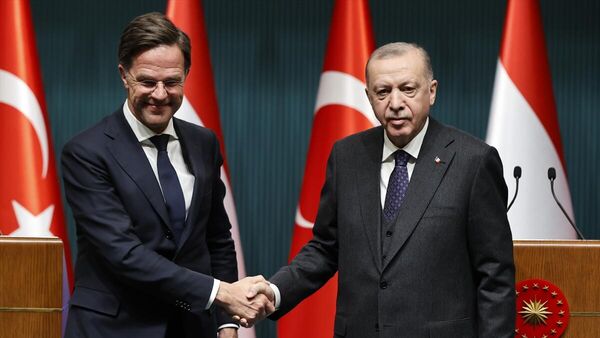 Cumhurbaşkanı Recep Tayyip Erdoğan ve Hollanda Başbakanı Mark Rutte - Sputnik Türkiye