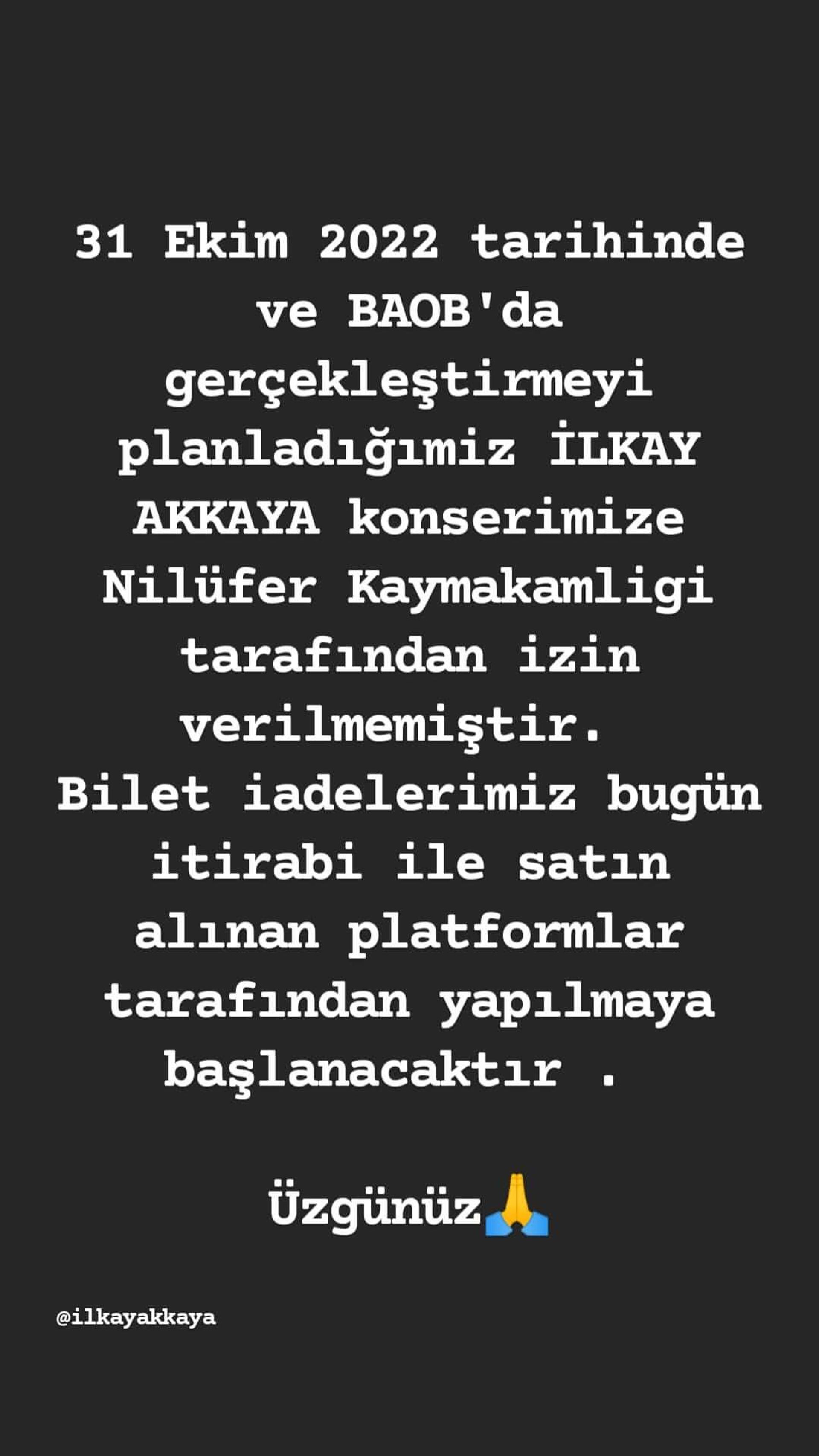 İlkay Akkaya’nın konseri Nilüfer Kaymakamlığı tarafından iptal edildi - Sputnik Türkiye, 1920, 29.10.2022
