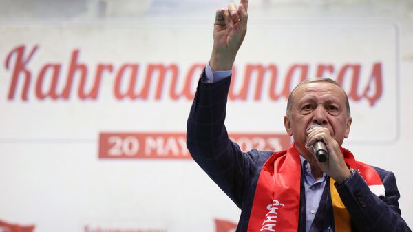 Cumhurbaşkanı Recep Tayyip Erdoğan, Kahramanmaraş’ta vatandaşlara hitap etti.   - Sputnik Türkiye
