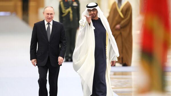 Birleşik Arap Emirlikleri (BAE) Devlet Başkanı Şeyh Muhammed bin Zayid Al Nahyan Rusya Putin - Sputnik Türkiye