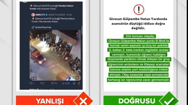 'Giresun’daki öğrenci yurdunda asansör düştü' iddiasına ilişkin KYK’dan açıklama - Sputnik Türkiye