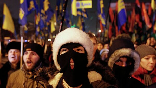 Ukrayna'da aşırı sağcılar,  Bandera için yürüdü - Sputnik Türkiye