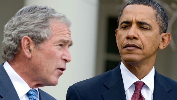 ABD Başkanı Barack Obama ve halefi George W. Bush - Sputnik Türkiye