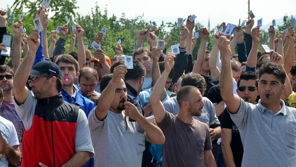 Kocaeli'deki otomotiv işçilerinin eylemi - Sputnik Türkiye