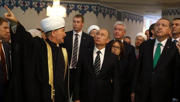 Erdoğan - Putin - Moskova Ulu Camii - Sputnik Türkiye