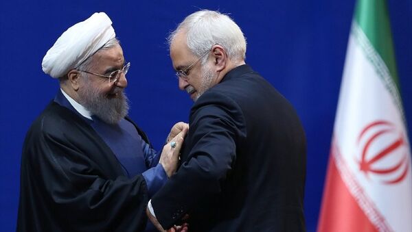 İran Cumhurbaşkanı Hasan Ruhani ve Dışişleri Bakanı Muhammed Cevad Zarif - Sputnik Türkiye