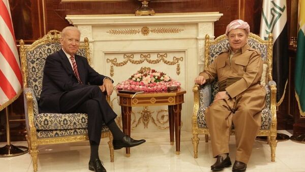 ABD Başkan Yardımcısı Joe Biden - Irak Kürt Bölgesel Yönetimi Başkanı Mesud Barzani - Sputnik Türkiye