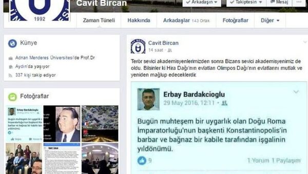 Sosyal medya hesabı üzerinden İstanbul'un fethi ile ilgili paylaşım yapan bir öğretim üyesi açığa alındı. - Sputnik Türkiye