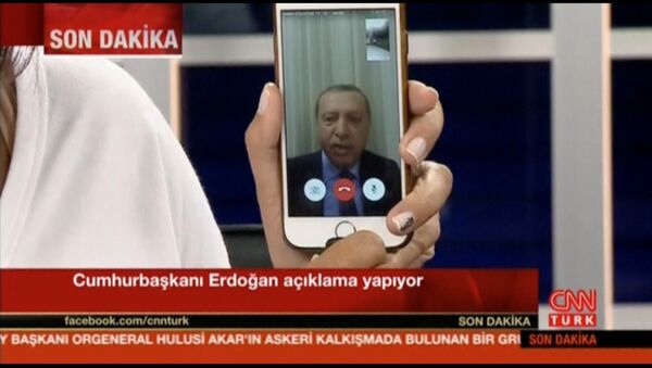Recep Tayyip Erdoğan/ Darbe girişimi / CNN Türk - Facetime - Sputnik Türkiye