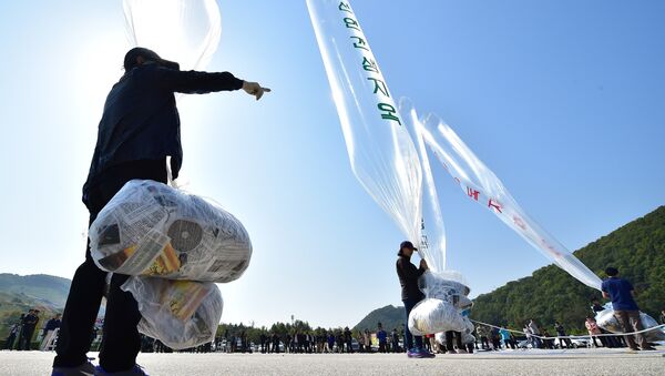 Kuzey Kore balonlar içinde Güney Kore tarafına bildiri dağıttı - Sputnik Türkiye