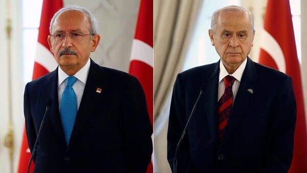 CHP Genel Başkanı Kemal Kılıçdaroğlu ile MHP Genel Başkanı Devlet Bahçeli - Sputnik Türkiye