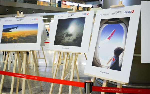 Moskova’nın Uluslararası Vnukovo Havaalanı’nda THY’nın fotoğraf sergisi. - Sputnik Türkiye