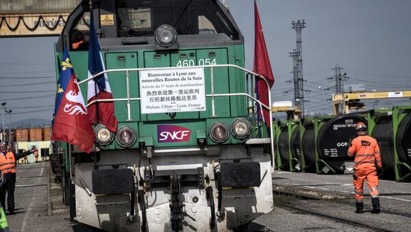 Fransa'nın Lyon kenti yakınlarında Çin'e ait yük treni - Sputnik Türkiye
