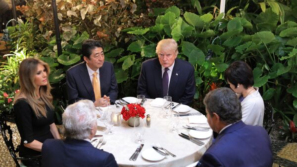 ABD Başkanı Donald Trump- Japonya Başbakanı Şinzo Abe - Sputnik Türkiye