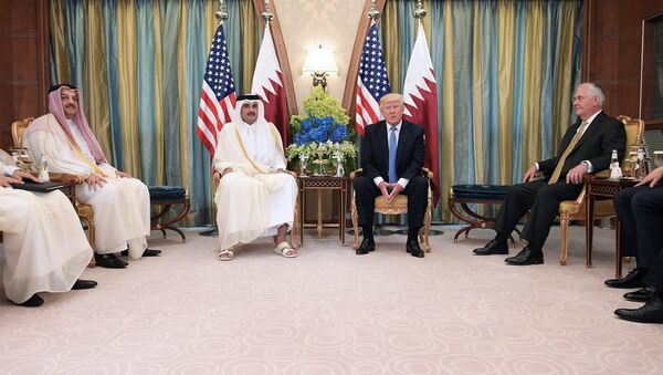 Donald Trump ve Katar Emiri Şeyh Temim bin Hamad Al Sani - Sputnik Türkiye