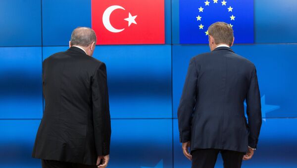 Cumhurbaşkanı Recep Tayyip Erdoğan- AB Konseyi Başkanı Donald Tusk - Sputnik Türkiye