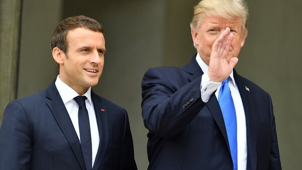 Fransa Başbakanı Emmanuelle Macron ve ABD Başkanı Donald Trump - Sputnik Türkiye