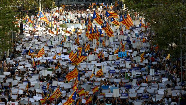 Barselona'da teröre karşı Korkmuyorum gösterisi - Sputnik Türkiye