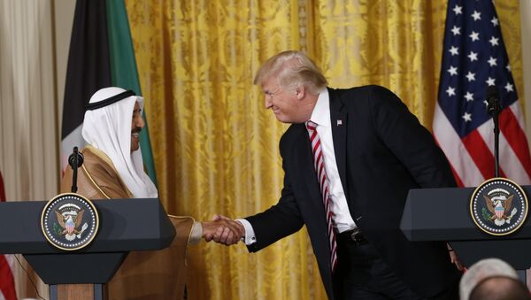 ABD Başkanı Donald Trump ile Kuveyt Emiri Şeyh Sabah Ahmed Cabir el Sabah - Sputnik Türkiye
