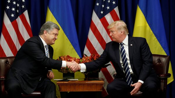 ABD Başkanı Donald Trump- Ukrayna Devlet Başkanı Petro Poroşenko - Sputnik Türkiye