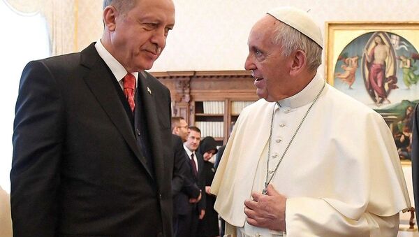 Cumhurbaşkanı Recep Tayyip Erdoğan - Papa Francis - Sputnik Türkiye