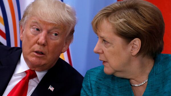 ABD Başkanı Donald Trump- Almanya Başbakanı Angela Merkel - Sputnik Türkiye
