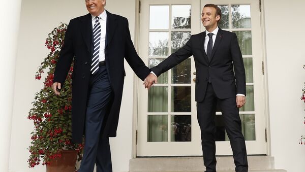 ABD Başkanı Donald Trump- Fransa Cumhurbaşkanı Emmanuel Macron - Sputnik Türkiye