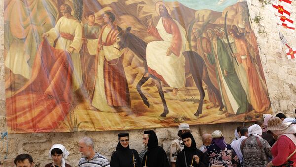 Kudüs'teki Kutsal Kabir Kilisesi'nde Ortodoks Paskalyası - Sputnik Türkiye