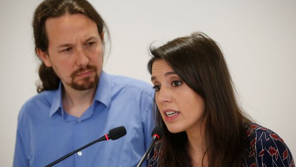 İspanya, Podemos'un lideri Pablo Iglesias ile meclis sözcüsü Irene Montero - Sputnik Türkiye