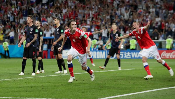 Rusya - Hırvatistan maçında Rusya'nın 2. golünü Mario Fernandes attı - Sputnik Türkiye
