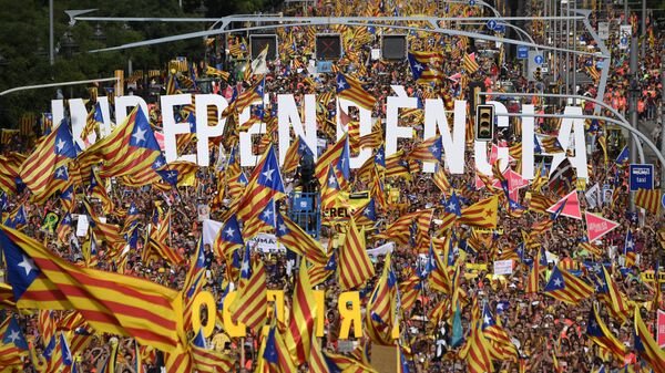 Katalonya bağımsızlık yanlısı eylem - Sputnik Türkiye
