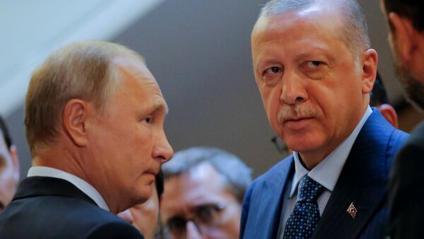 Rusya Devlet Başkanı Vladimir Putin ile Türkiye Cumhurbaşkanı Recep Tayyip Erdoğan - Sputnik Türkiye