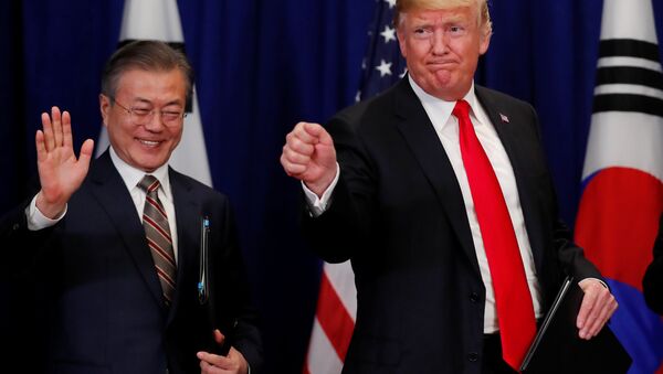 Güney Kore lideri Moon Jae-in- ABD Başkanı Donald Trump - Sputnik Türkiye