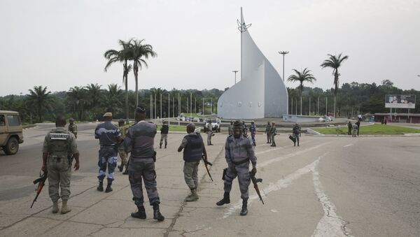 Forces loyal to Gabon's President Bongo on the streets of the capital Libreville after the failed coup on January 7, 2019 - Sputnik Türkiye