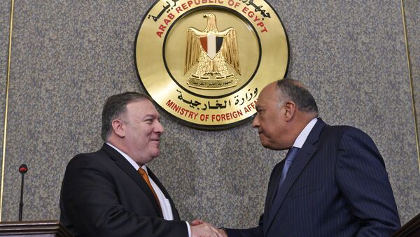 Mısır Dışişleri Bakanı Semih Şükri ve ABD Dışişleri Bakanı Mike Pompeo - Sputnik Türkiye