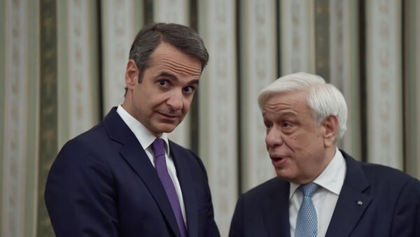Yunanistan Başbakanı Kiriakos Miçotakis ve Cumhurbaşkanı Prokopis Pavlopoulos - Sputnik Türkiye