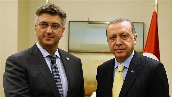 Andrej Plenkovic-Recep Tayyip Erdoğan - Sputnik Türkiye