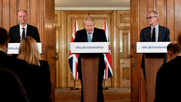 İngiltere Başbakanı Boris Johnson - koronavirüs basın açıklaması - Sputnik Türkiye