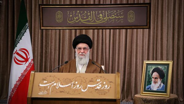 İran Dini Lideri Ayetullah Ali Hamaney, ‘Kudüs Günü’ dolayısıyla konuşma yaptı. - Sputnik Türkiye