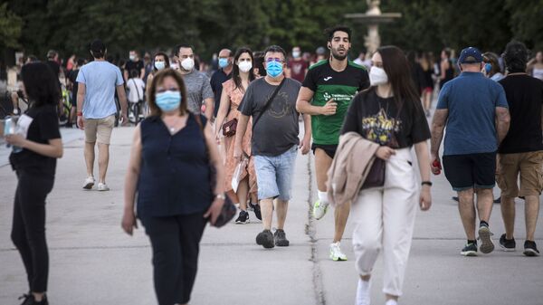 Koronavirüs - Madrid - İspanya - maske - Sputnik Türkiye